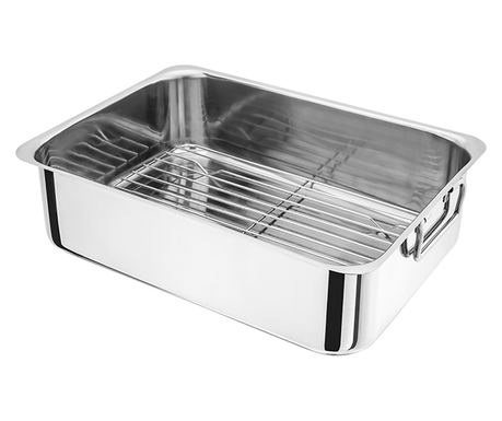 Тава за фурна със стойка Judge Specialty, неръждаема стомана, 36x26x10 см, сребриста