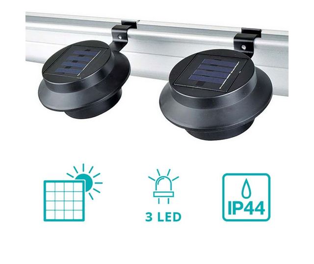 2 buc lampa solara de gradina - Negru