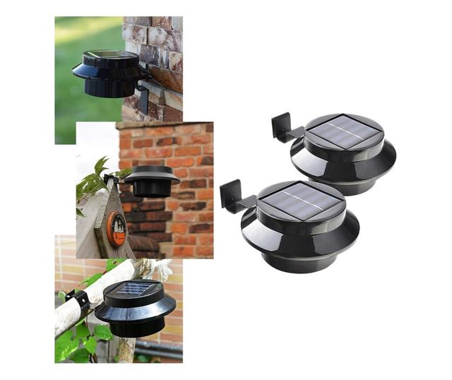 2 buc lampa solara de gradina - Negru