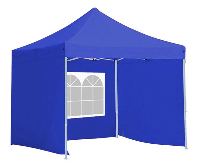 Összecsukható Kerti pavilon, oldalfallal és hordtáskával 2,9x2,9 m, kék