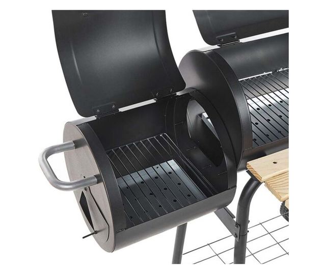 2v1 BBQ gril a smoker na dřevěné uhlí