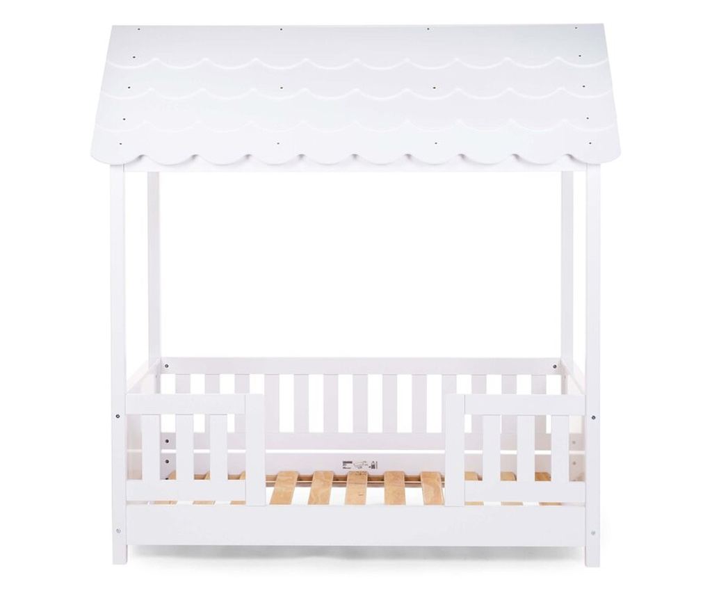 Pat Casuta Childhome cu protectii laterale 70x140 cm Lemn Alb - 2