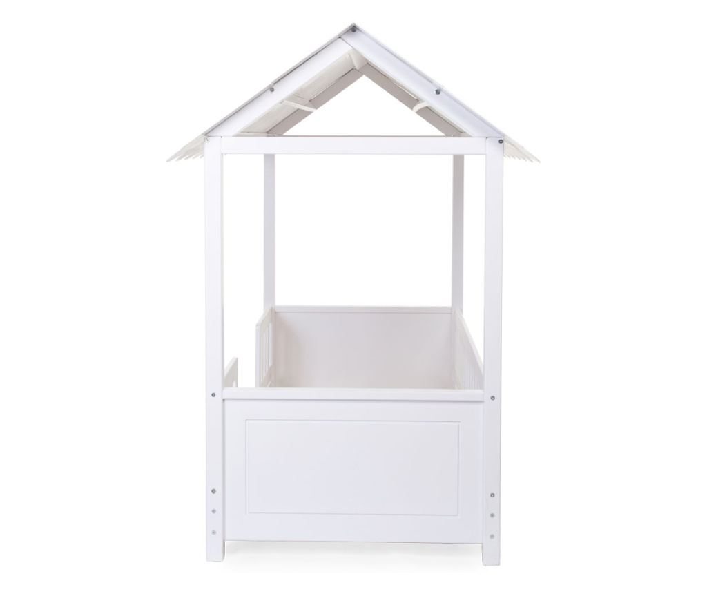 Pat Casuta Childhome cu protectii laterale 70x140 cm Lemn Alb - 4