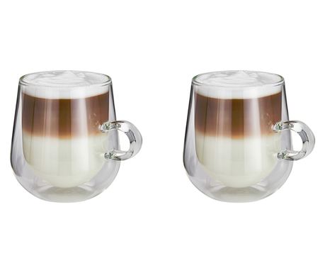 Σετ 2 κούπες latte Judge, βοριοπυριτικό γυαλί, 10x14 cm, 475 ml, διάφανο