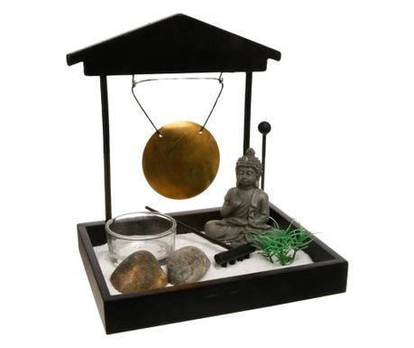 Stojalo za sveče Buda v meditaciji, z dizajnom Zen vrta, za ravnovesje in harmonijo