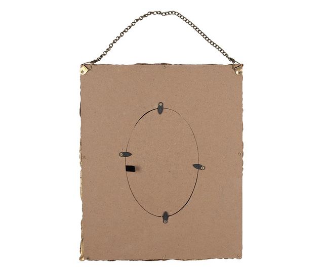 Zlati stenski okvir za fotografije iz poliresina z bordo žametom, 23x3x28 cm, 10x15 cm