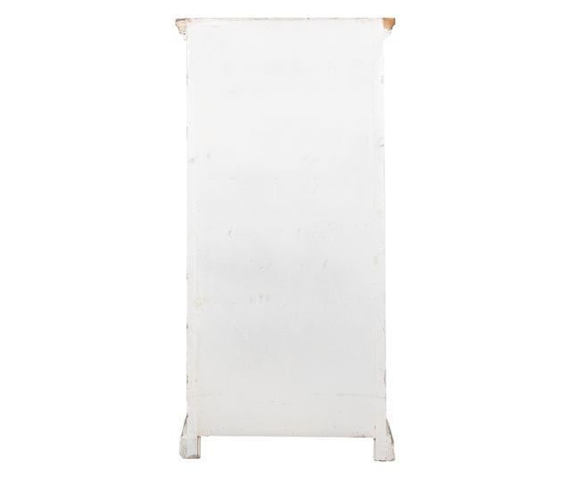 Biało-brązowa drewniana szafka 76x38x151 cm