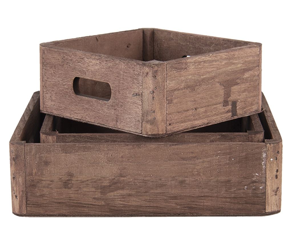 Set 3 tavi lemn maro 24x24x6 cm, 20x20x6 cm, 16x16x6 cm - 2