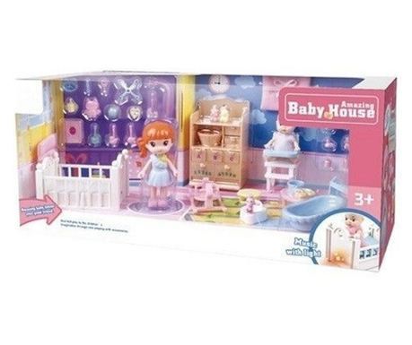 Set casă de păpuși Mama și Copilul, eMazing, cu efecte luminoase și sonore
