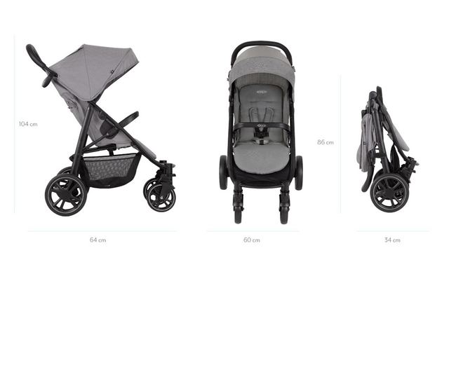 Carucior Graco EeZeFold Steeple Gray