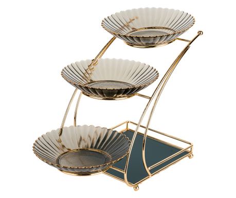 Плодова чиния TRENDY'S, тристепенна, златиста.