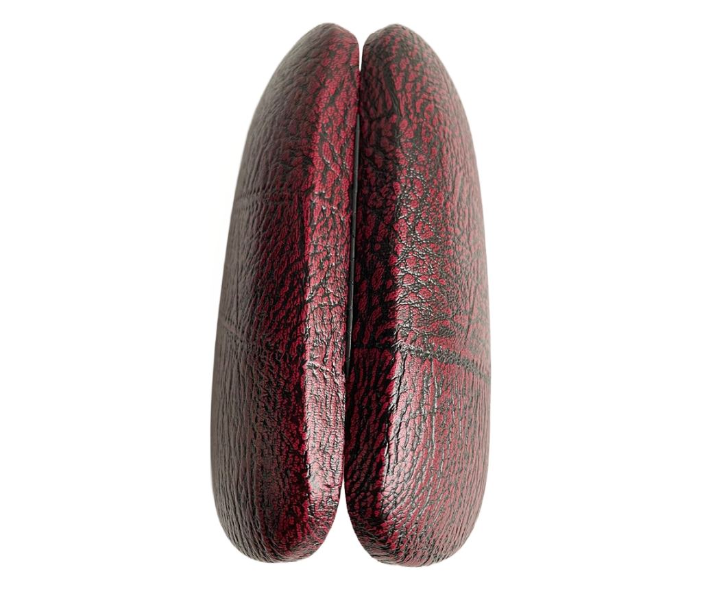 Etui ochelari piele ecologica, 16 x 6 x 4 cm, Rosu bordo - 2