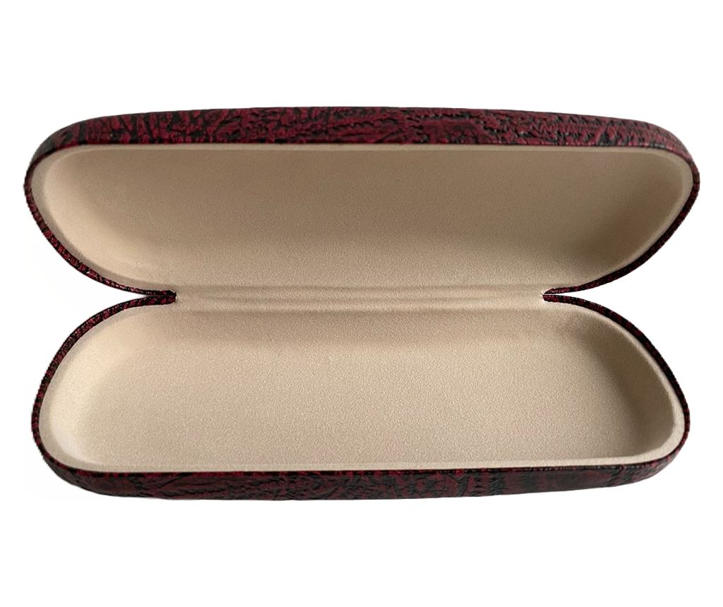 Etui ochelari piele ecologica, 16 x 6 x 4 cm, Rosu bordo - 3