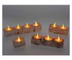 Set od 4 drvene dekoracije za svijeće s LED diodama 32 cm, 24 cm, 16 cm, 8 cm