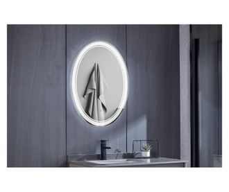 Oglinda baie Emily, ovala, 60x80 cm, iluminare led, buton touch