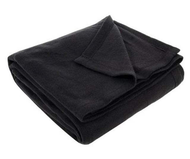 Patura pufoasa polar Kotonia Home, 100% microfibra, 175x220 cm - uni, negru