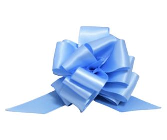 Fundă din satin cu autoformare bleu