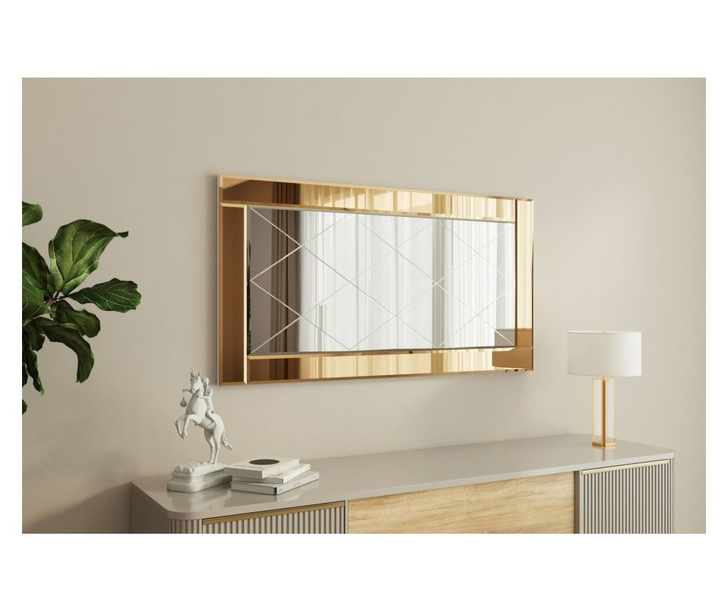 Καθρέφτης PIERRE - BRONZE V2, χάλκινο, λευκό χρώμα