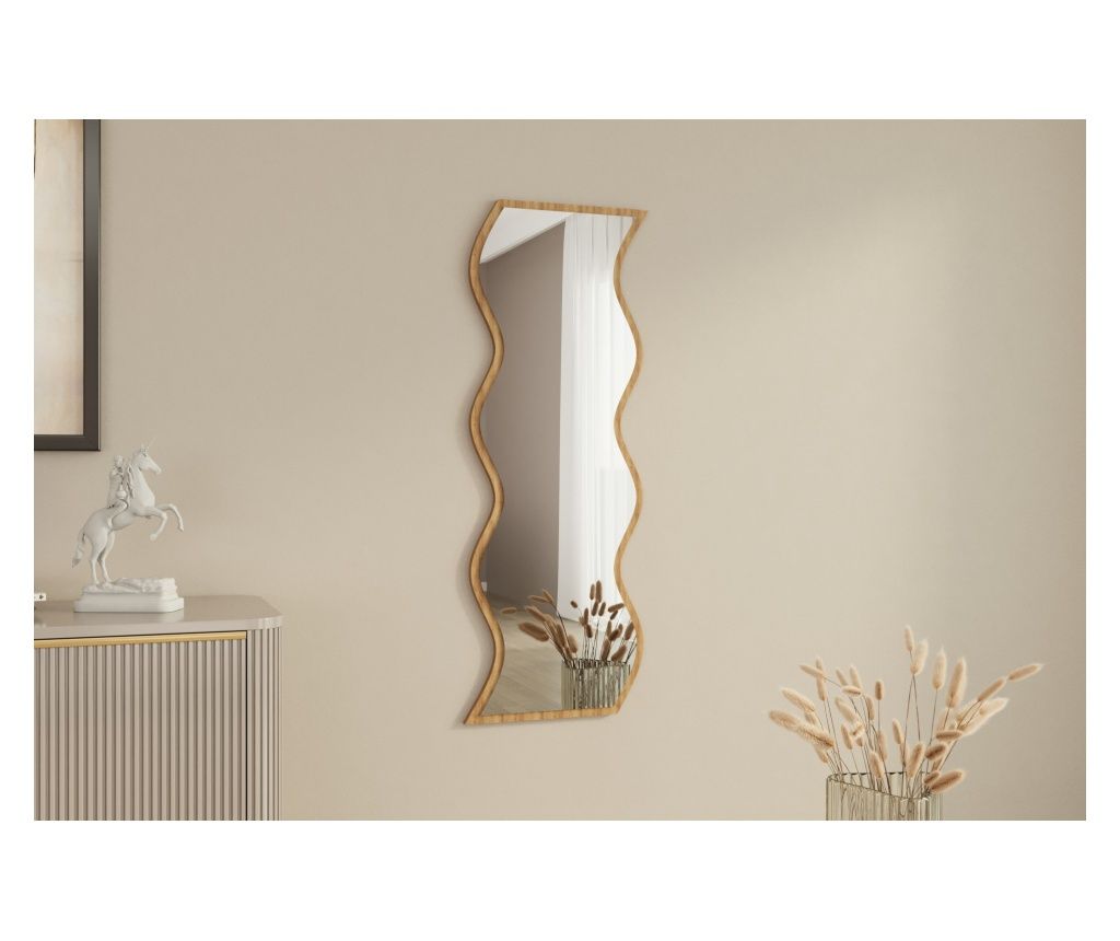 Ogledalo SAFI, NATURAL, bela barva, naravno