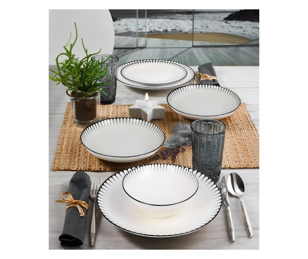 Set farfurii serviciu de masă (24 piese)