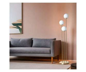 Lampadar SABRINA, culoare alba, culoare aurie