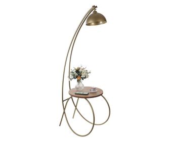 Lampă de birou LEONA, auriu, culoare nuc