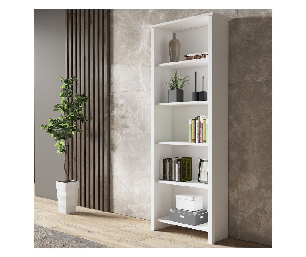 HENRY Bookcase, wood, white color