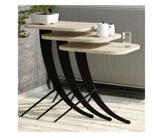 Set uklopnih stolića (3 komada) PION 3, boja Travertine