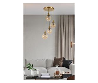 Candelabru XANDER, Amber, culoare aurie