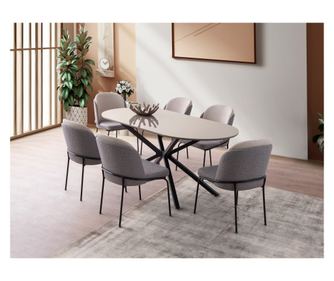 Masă pentru sufragerie AURA - 3011, culoare mocha deschis