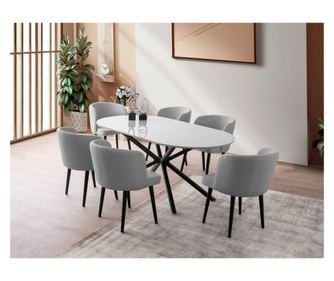 Scaun de sufragerie AURA - 3013, culoare gri deschis