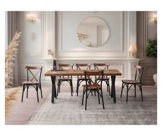 Masă de sufragerie GALA - 3022, culoare nuc