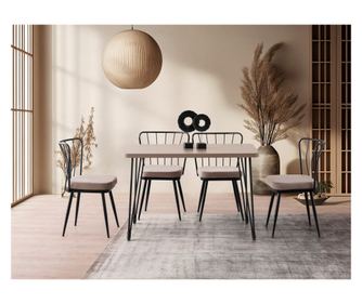 Masă pentru sufragerie LAGOS - 1424, culoare mocha deschis