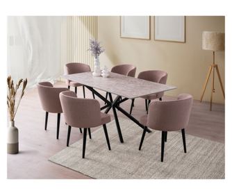 Masa pentru sufragerie NOX - 3003, culoare gri Stone