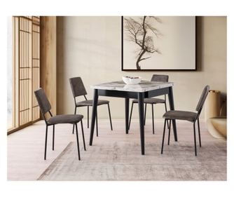 TOTEM - 3042 bővíthető étkezőasztal - fehér márvány