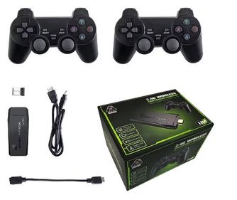 Consola jocuri tip stick, M8 cu 10000 de jocuri incorporate, cu 2 controler wireless, iesire HDMI, 64Gb negru ABYZ®™