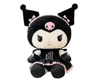 Papusa tip Kuromi din seria Hello Kitty Sanrio, din plus cu rochita, 45cm ABYZ®™