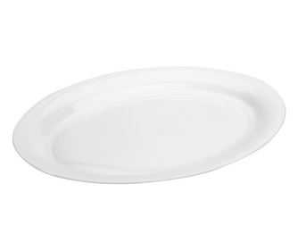 Fehér Ovális Műanyag Tálca 40x27.5x3cm, Lapos, ABYZ®™