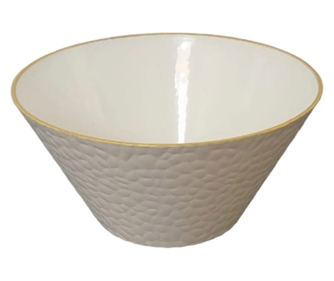 Купа за салата от PVC, размери 20x10см, цвят бял със златно ABYZ™