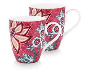 2 db porcelán bögre készlet, Pip Studio, 350 ml, FlowerFestival kollekció