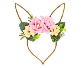 Коронка за коса модел коте с кафяви ушички