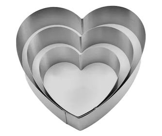 Комплект от 3 форми за торта във формата на сърца