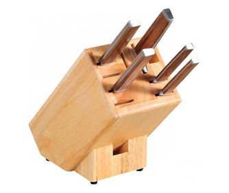 Suport pentru cuțite Kesper 57015, Până la 8 cuțite, 22x12x26 cm, Bambus, Maro