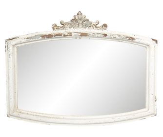 Antyczne białe drewniane lustro ścienne 72x4x55 cm