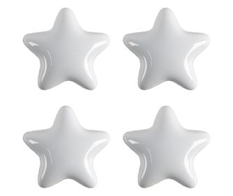 4x3/6 cm-es fehér kerámia bútorcsillag 4 db
