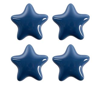 Komplet 4 keramičke plave tipke za namještaj Zvjezdice 4x3/6 cm