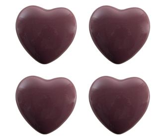 Set od 4 keramičke ručke u obliku ljubičastih srca 4x3/6 cm