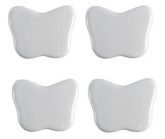 Set od 4 bijela keramička namještajna gumba Leptiri 4x3 cm