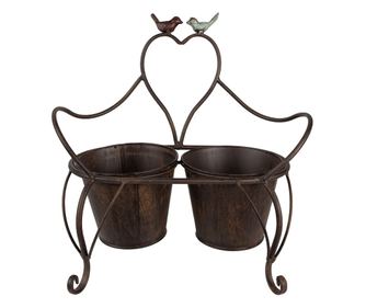 Suport ghivece flori fier maro 39x18x39 cm
