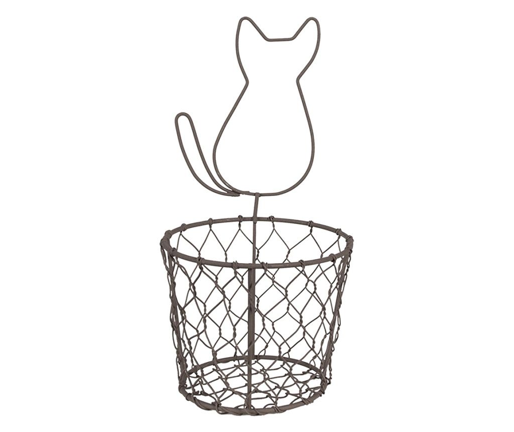 Barna vas kosár 13x25 cm